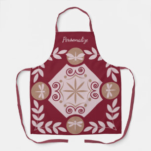 Dragonfly Moroccan Mosaic Tile Pattern Personalize Apron