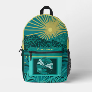 Dragonfly Nature Theme Print Cut Sew Backpack