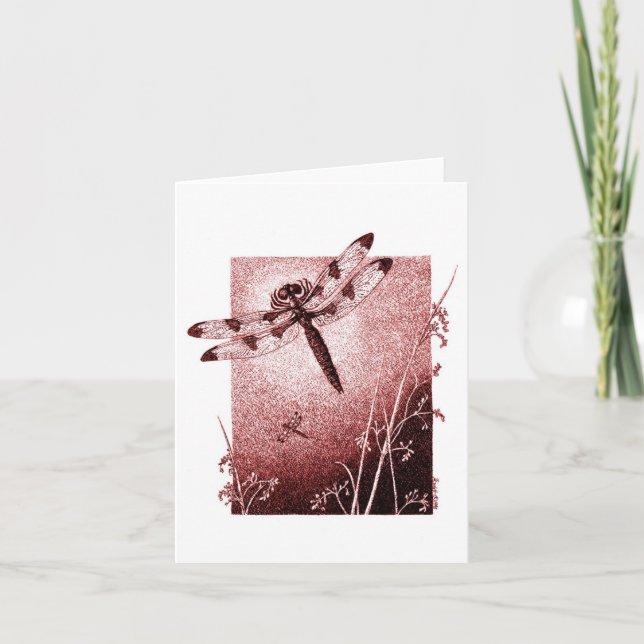 Dragonfly Note Card - Brown (Front)