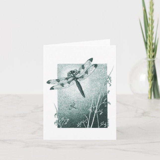 Dragonfly Note Card - Turquoise (Front)