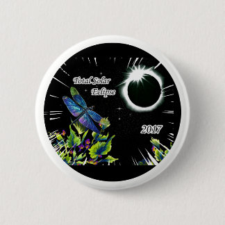 Dragonfly Observing the Total Solar Eclipse 2017 2 Inch Round Button