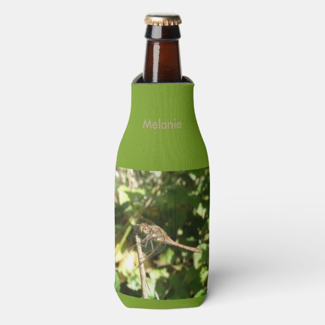 Dragonfly on a Twig Personalized Bottle Cooler (Bottle Front)