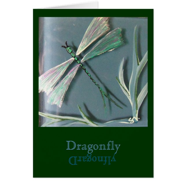"Dragonfly on Blue Glass" (Front)