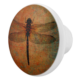 Dragonfly On Distressed Background  Drawer Pull
