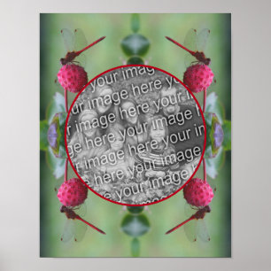 Dragonfly On Dogwood Fruit Create Your Own Photo Poster