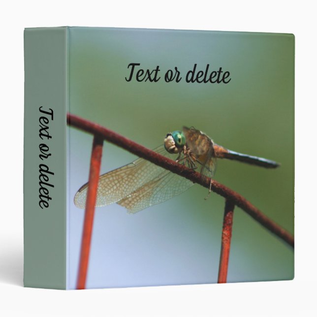 Dragonfly On Wire Fence Close Personalized Binder (Front/Spine)