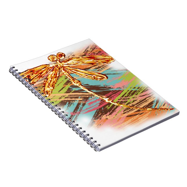 Dragonfly Orange Splash Notebook (Right Side)
