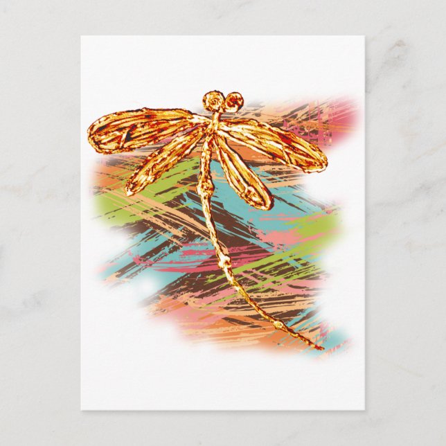 Dragonfly Orange Splash Postcard (Front)