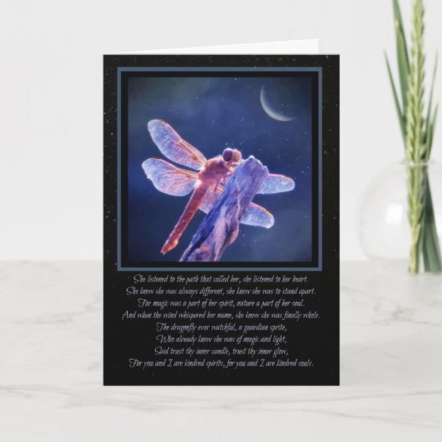 Dragonfly Pagan Wicca Inspired Birthday Card (Front)