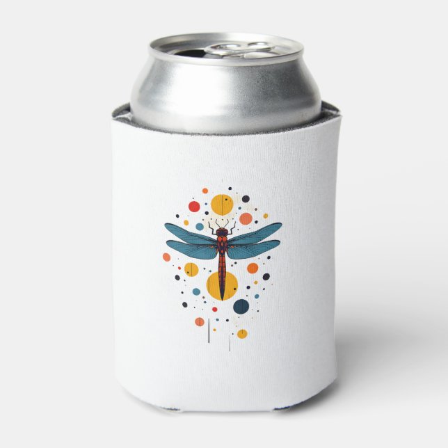 Dragonfly Painting Art Animal Abstract Graphic Dra Can Cooler (Can Front)