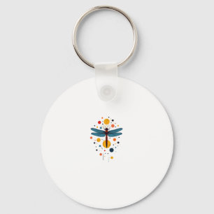 Dragonfly Painting Art Animal Abstract Graphic Dra Keychain