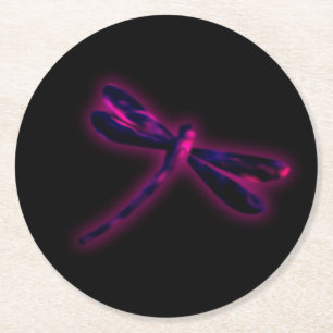 Dragonfly Paper Coaster - Magenta Glow
