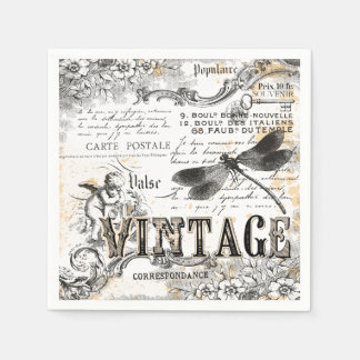 Dragonfly Paper Napkin - French Vintage