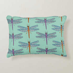 Dragonfly pattern accent pillow
