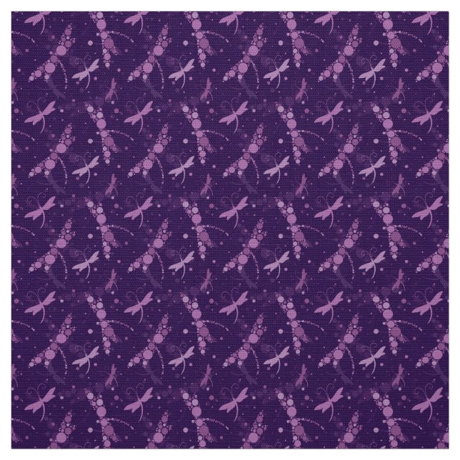 Dragonfly pattern in purple colour fabric (Swatch)