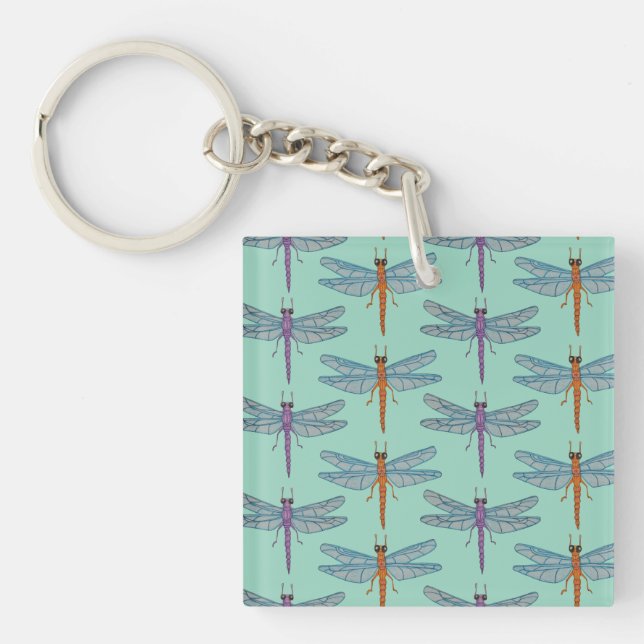 Dragonfly pattern keychain (Front)