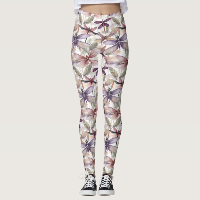 Dragonfly Pattern Leggings (Front)