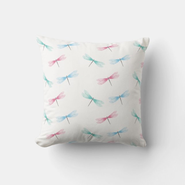 Dragonfly pattern throw pillow (Front)