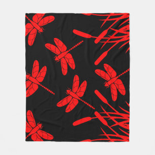 Dragonfly Patterned Decor Fleece Blanket