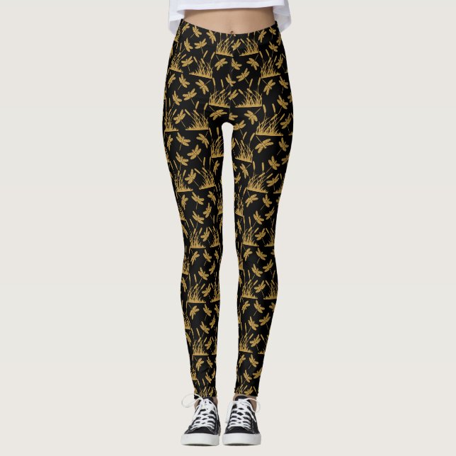Dragonfly Patterned Decor Leggings (Front)