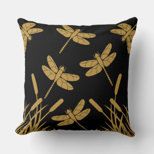 Dragonfly Patterned Decor Throw Pillow