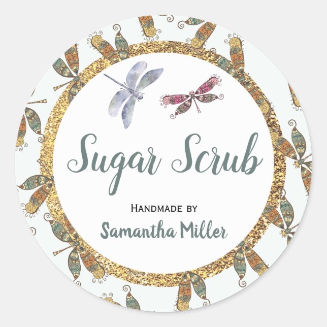 Dragonfly Personal Care Product Sticker | Label (Front)