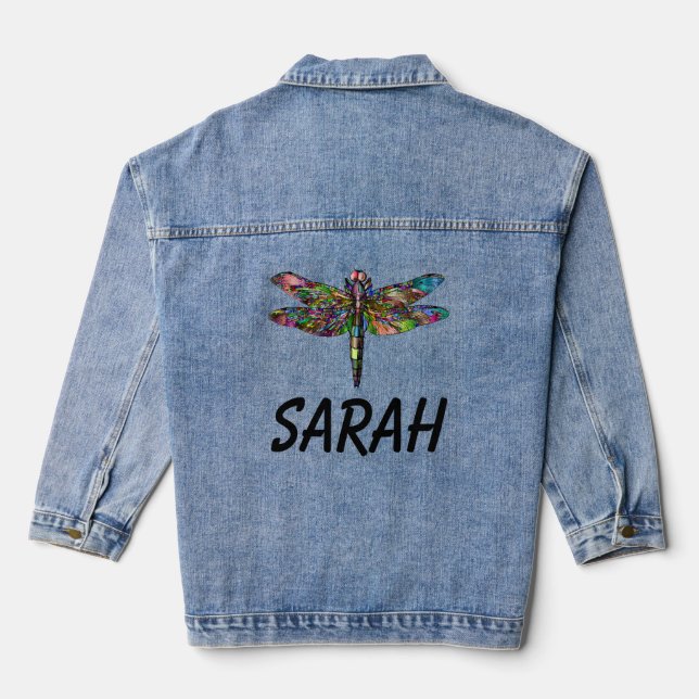 DRAGONFLY Personalized Denim Jean Jacket (Back)