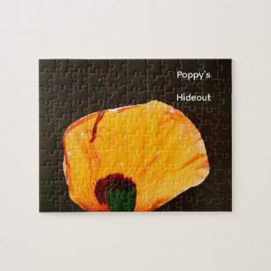 Dragonfly Poppy Silhouette Photo Personal Jigsaw  Puzzle