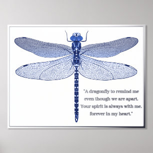 Dragonfly Print with Foil Quote Poster