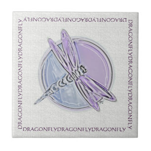 Dragonfly Purple Blue Symbol Tile