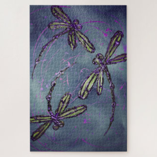 Dragonfly Purple Night Flit Jigsaw Puzzle