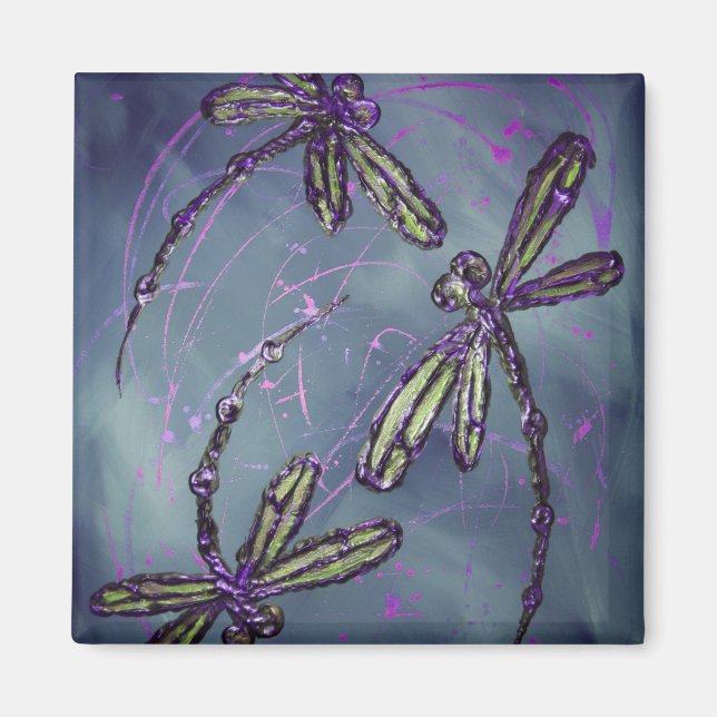 Dragonfly Purple Night Flit Magnet (Front)
