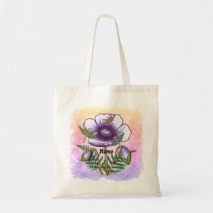 Dragonfly Purple Poppy Tote Bag
