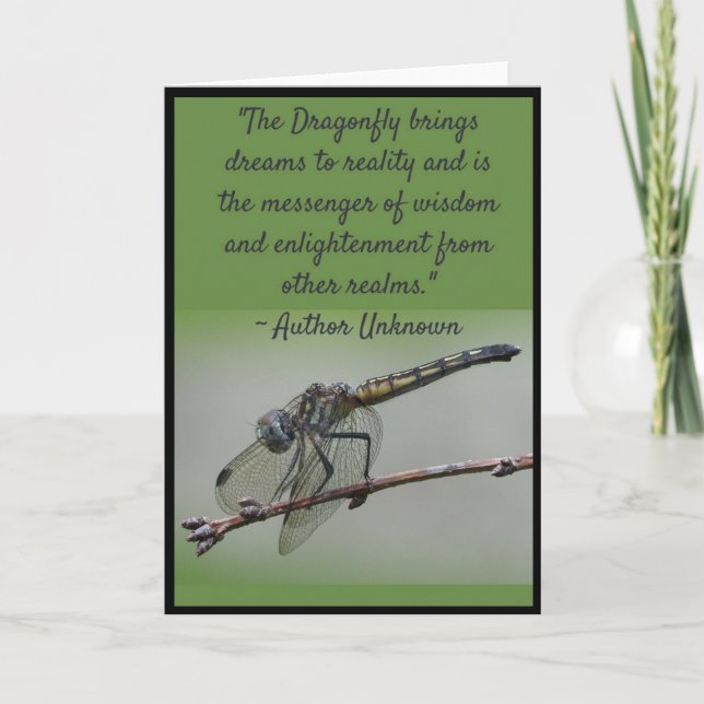 Dragonfly Quote Greeting Card 1, Blank Inside (Front)