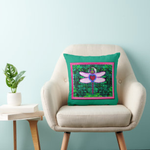Dragonfly Rainforest  Throw Pillow