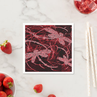 Dragonfly Red Haze Napkin
