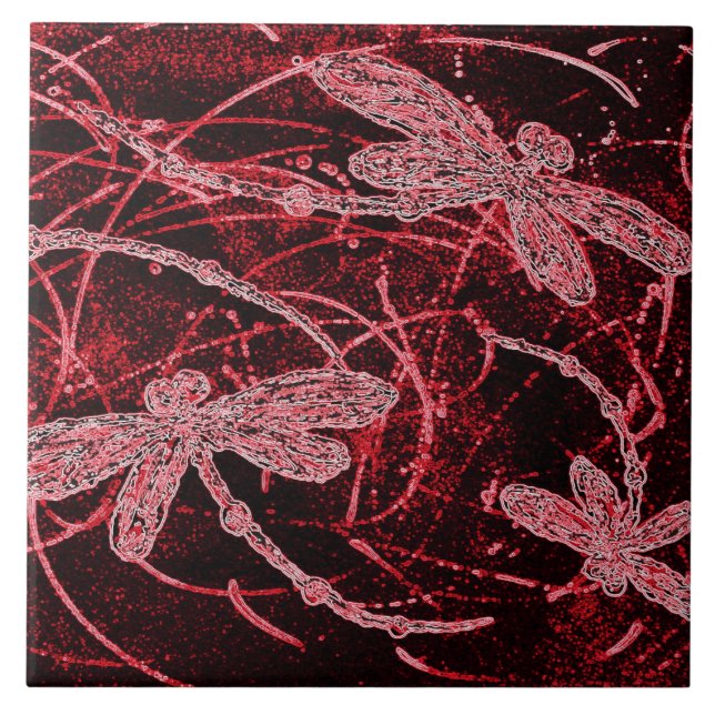 Dragonfly Red Haze Tile (Front)