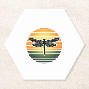 Dragonfly Retro (3) Paper Coaster