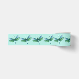 Dragonfly ribbon Blue Green spring colors Grosgrain Ribbon