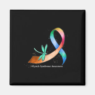 Dragonfly Ribbon Lynch Syndrome Awareness Gifts Magnet
