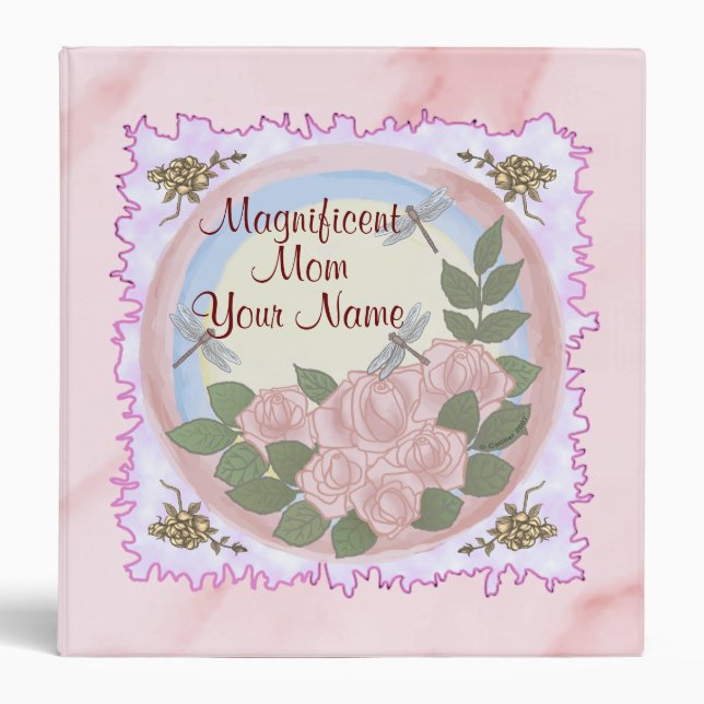 Dragonfly Roses Mom binder  (Front)