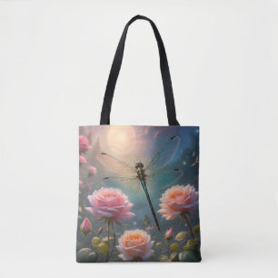 Dragonfly & Roses  Tote Bag