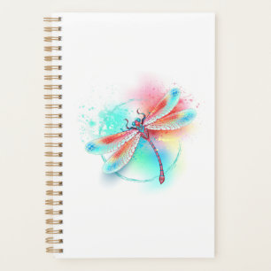 Dragonfly rouge sur l'arrière - plan aquarelle