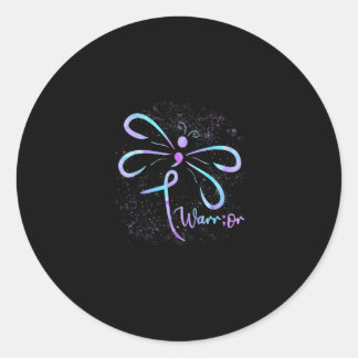 Dragonfly Semicolon Suicide Prevention Awareness Classic Round Sticker