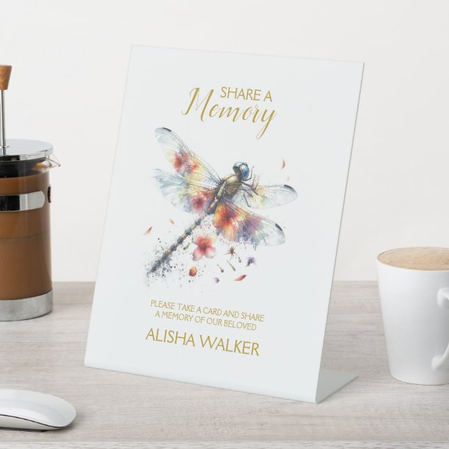  Dragonfly Share a Memory Funeral Sign (In SItu)