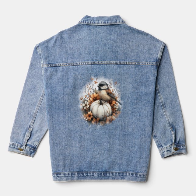 Dragonfly Shirt Country Pumpkin Denim Jacket (Back)