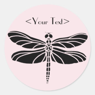 Dragonfly Silhouette Classic Round Sticker
