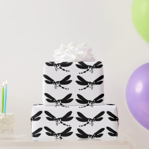 Dragonfly silhouette nature insect Art  Wrapping Paper
