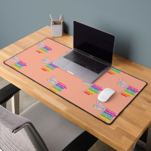 Dragonfly Smile Often Think Positively Quote Desk Mat