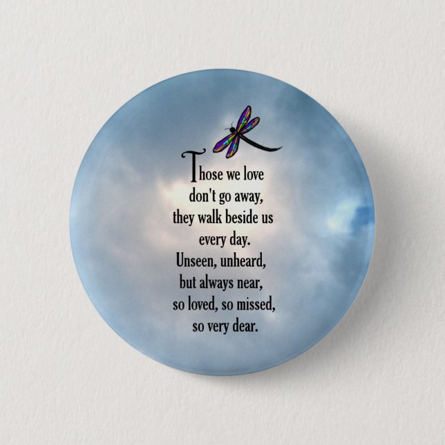 Dragonfly "So Loved" Poem 2 Inch Round Button (Front)
